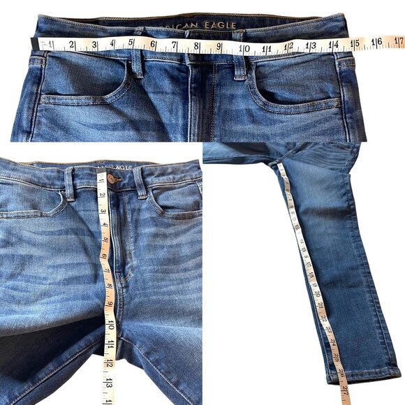 American Eagle Women's Super Hi-Rise Jegging Denim Jeans Size 6 Short Stretch - Picture 3 of 5